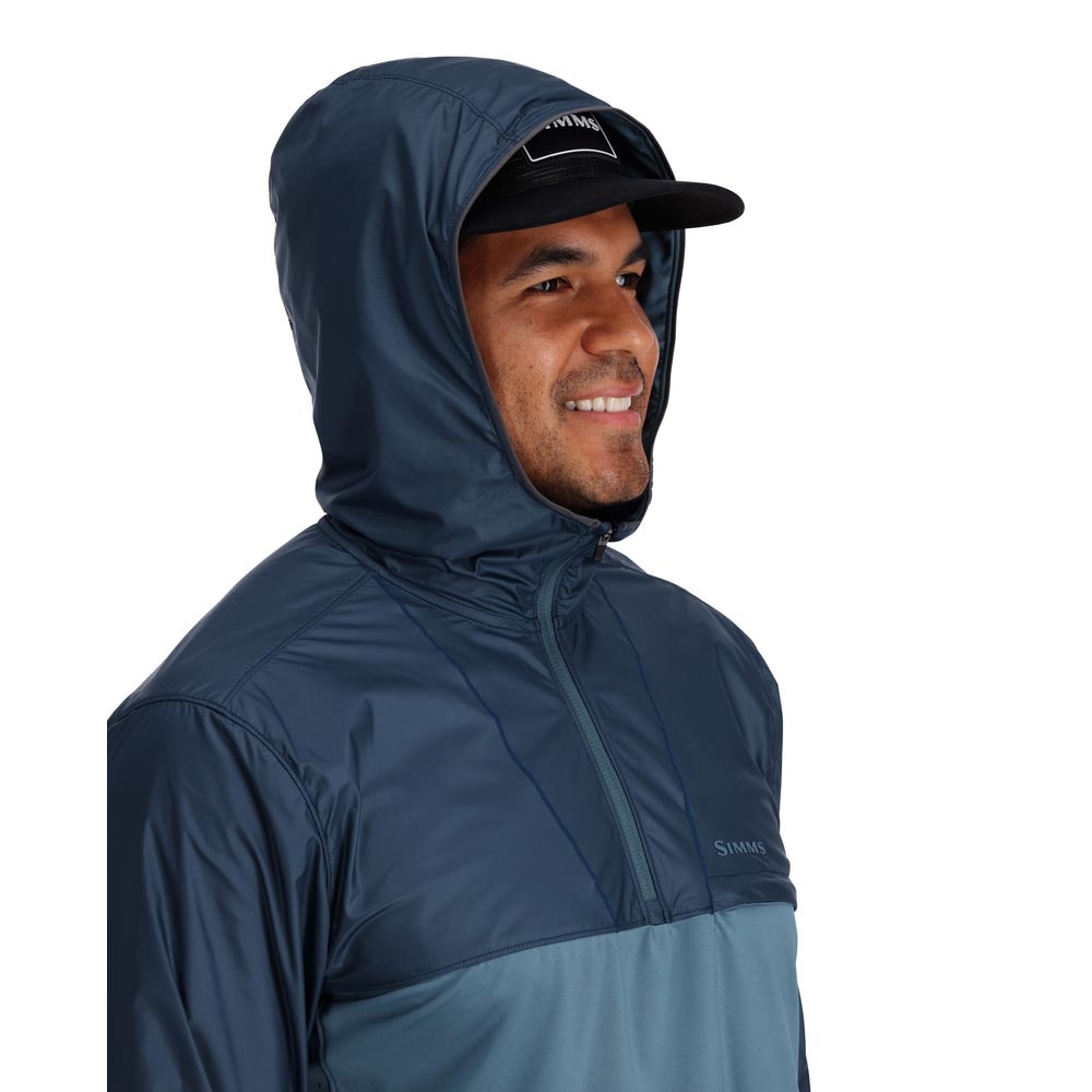 Simms SolarFlex Wind Hoody Men's in Neptune and Midnight